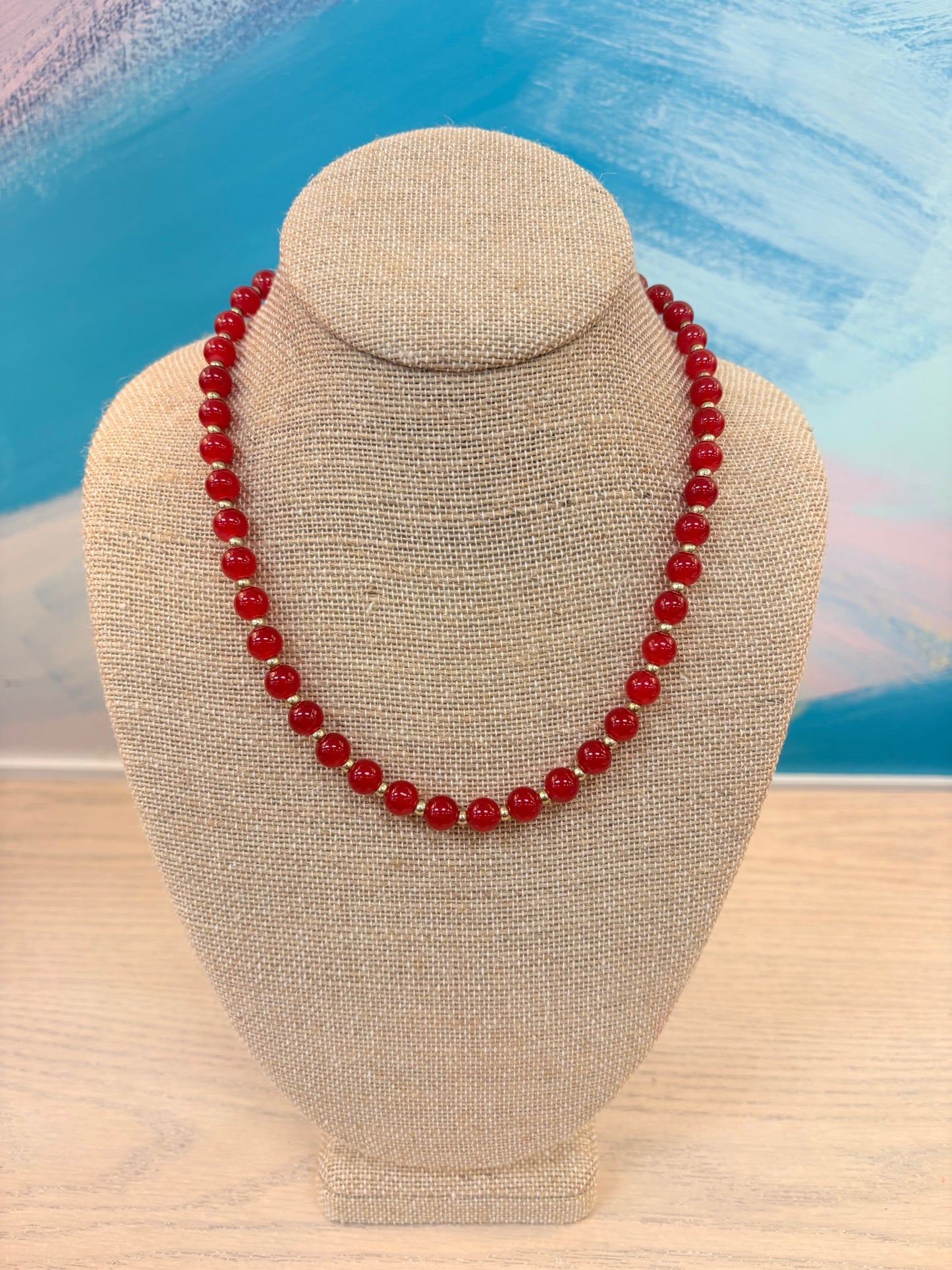 Larissa Red Beaded Necklace
