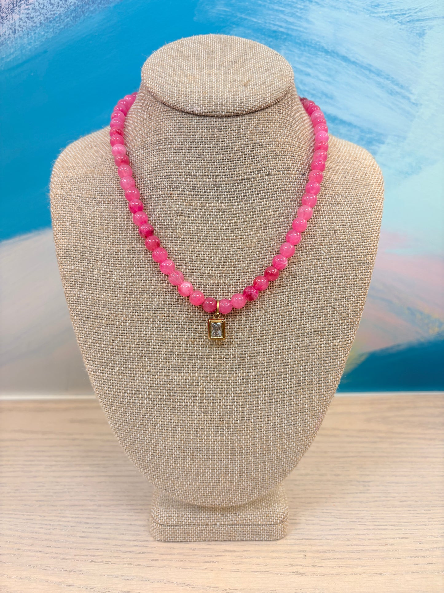Adley Necklace - Hot Pink