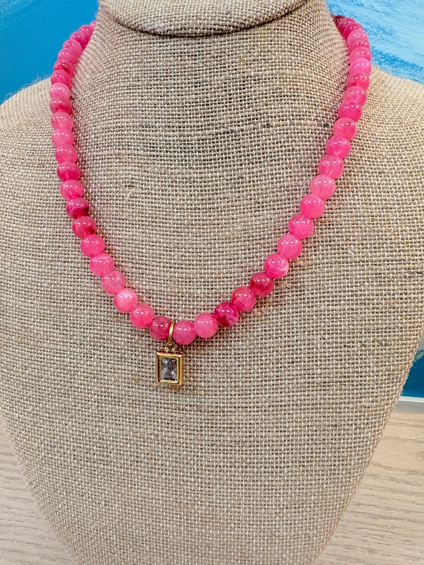 Adley Necklace - Hot Pink