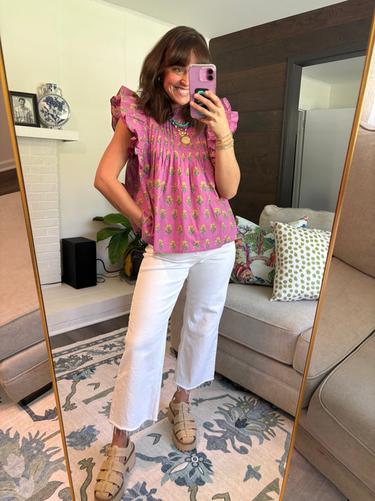 Petal Palette Ruffled Blouse