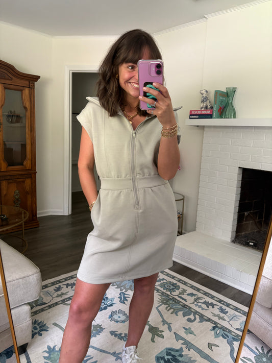 Effortlessly Elevated Half Zip Mini Dress