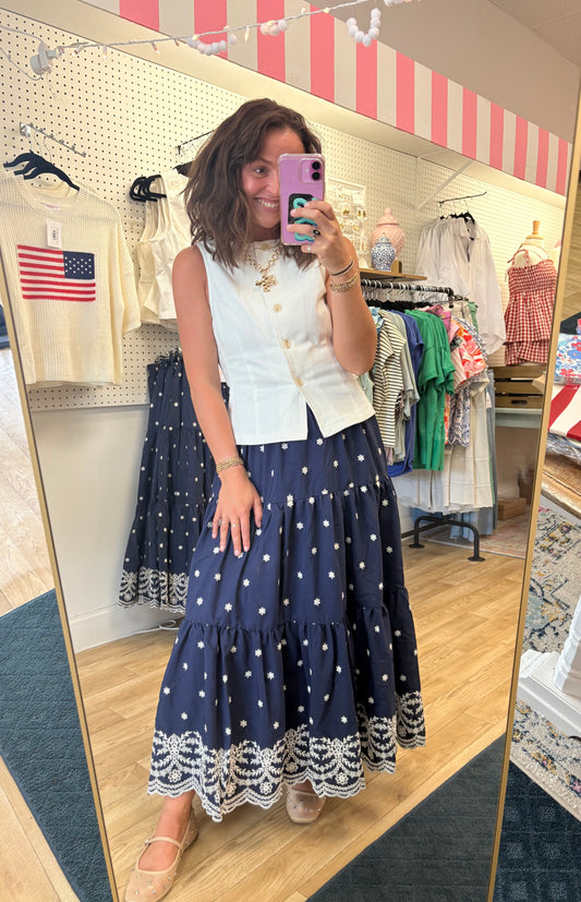 Loomed in Lace Midi Skirt