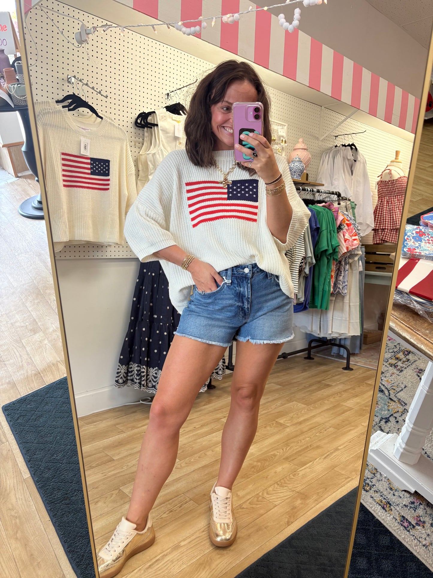 Georgia High Rise Raw Hem Denim Shorts