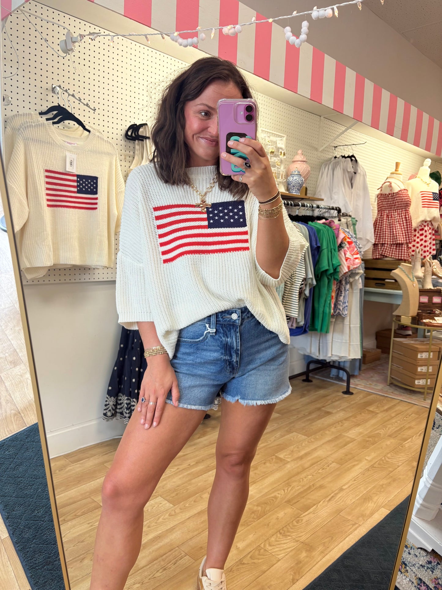 Georgia High Rise Raw Hem Denim Shorts