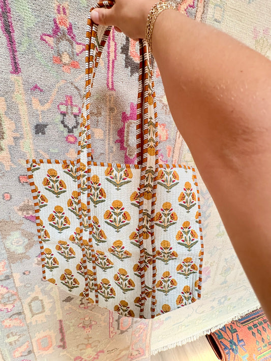 Botanical Stitches Quilted Bag