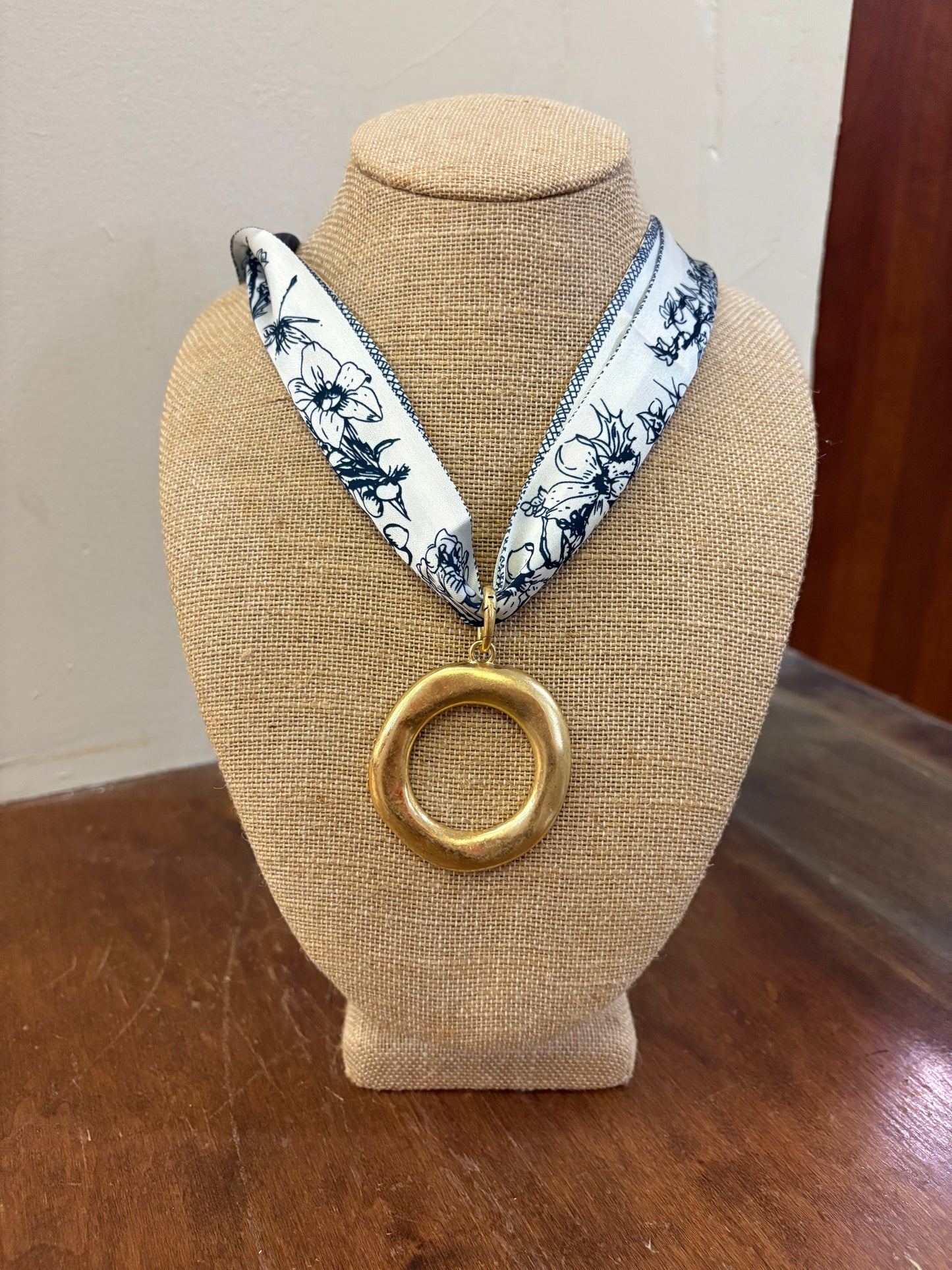 Roman Navy Floral Scarf