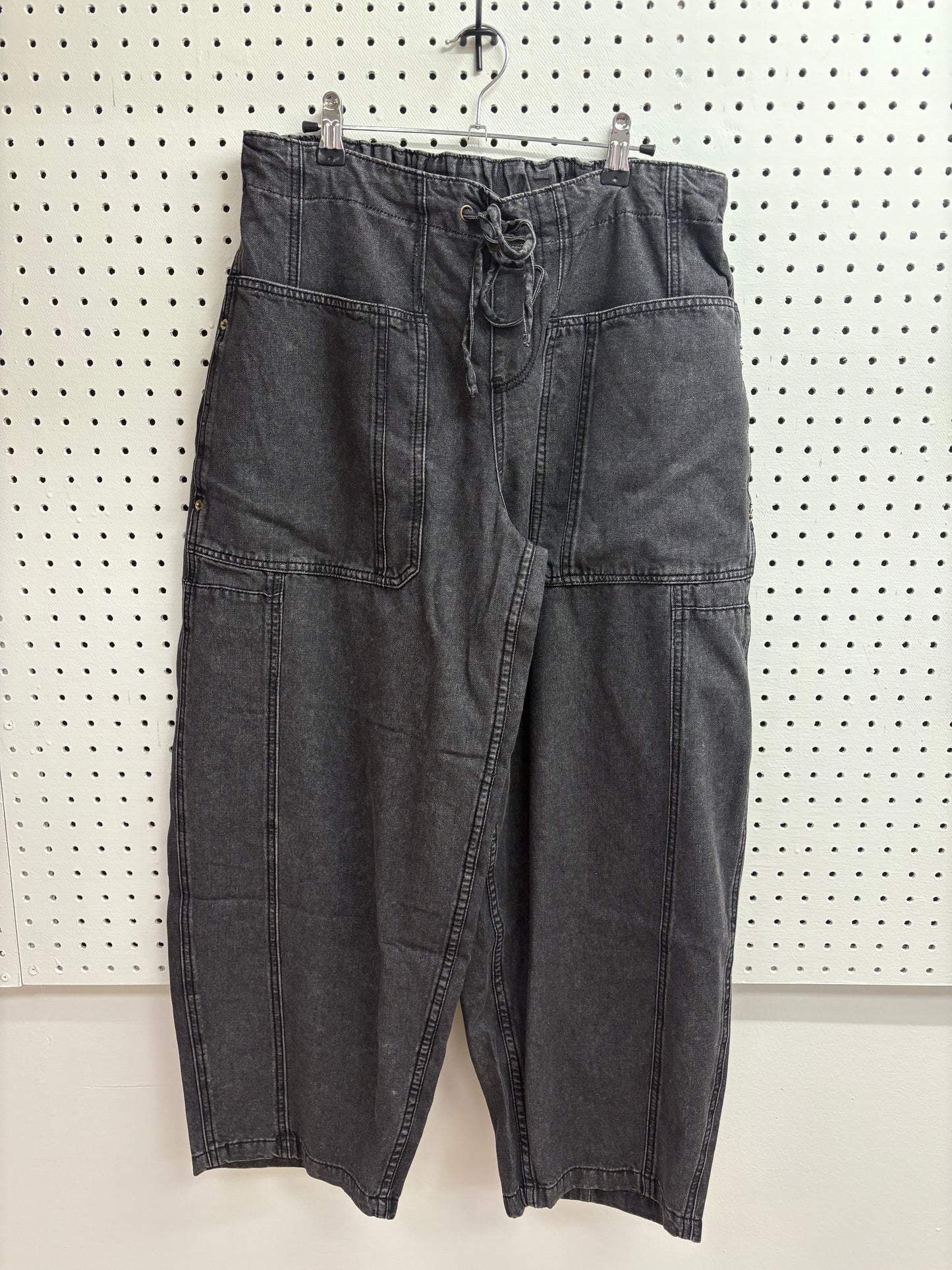 Max Drawstring Denim Barrel Jeans