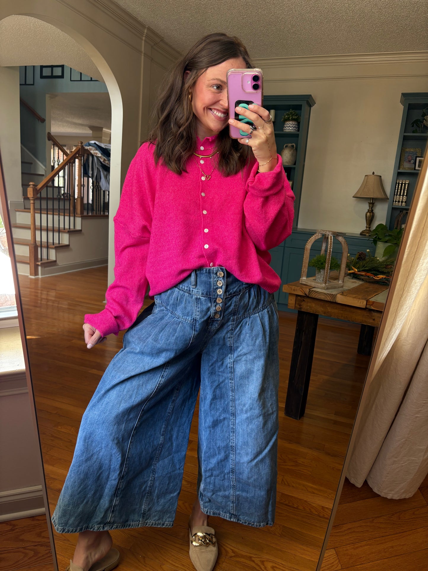 The Fuchsia Fix Button Down Cardigan