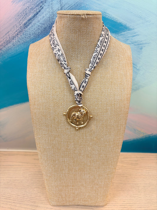 Houstan French Bulldog Scarf Necklace