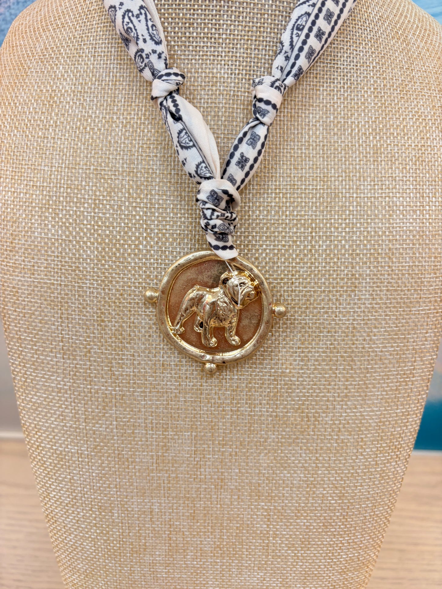 Houstan French Bulldog Scarf Necklace