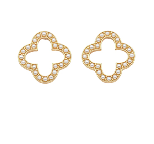 Ellison Clover Studded Pearl Earring