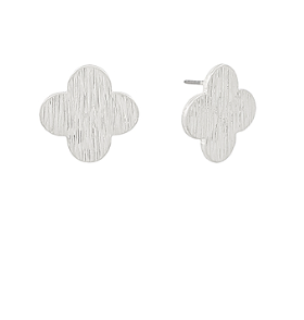 Luna Scratched Clover Earrings