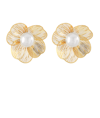 Ana Filigree Flower & Pearl Earrings