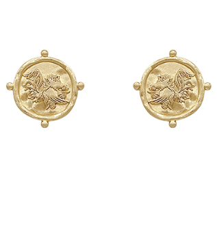 Gamecock Hammered Round Earrings