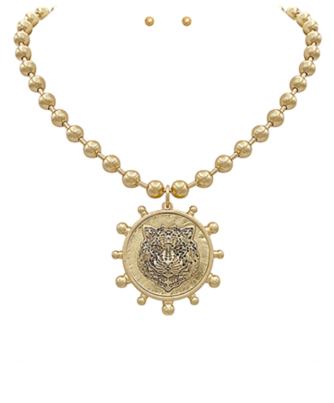 Tiger Coin Necklace - Gold