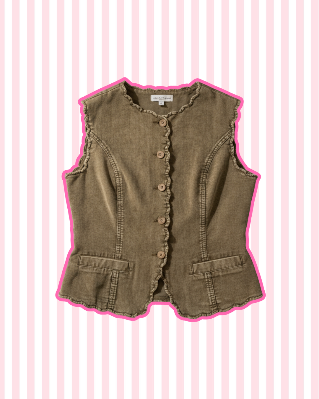 Corduroy Crush Button Front Vest