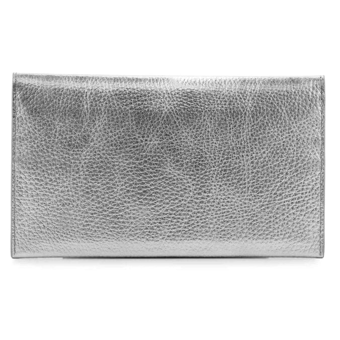 Silver Otto Angelino Top Grain Leather Wallet