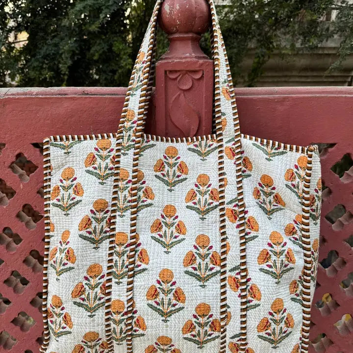 Botanical Stitches Quilted Bag