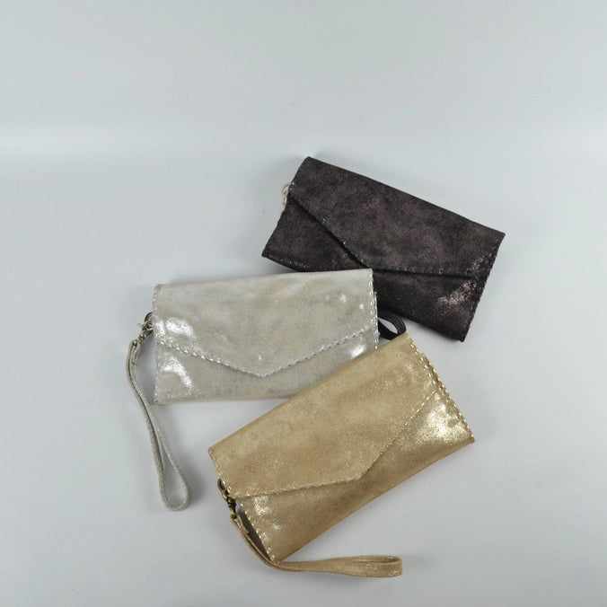 Laura Wristlet Wallet-Suede Leather