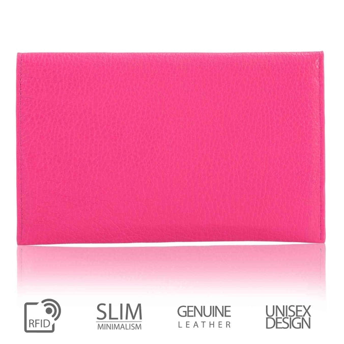Pink Otto Angelino Top Grain Leather Wallet