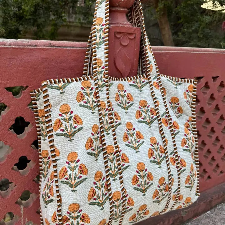 Botanical Stitches Quilted Bag