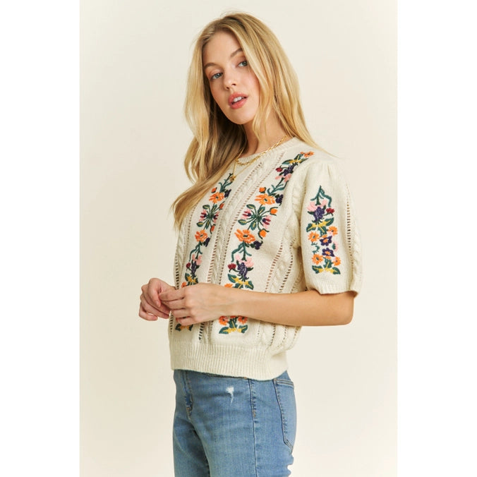 Garden Grace Embroidered Sweater