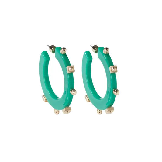 Solid Jewel Hoop - Sea Green