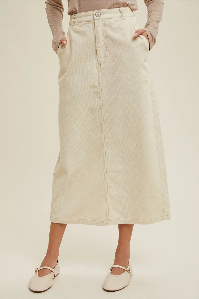 The Split Second Corduroy Skirt