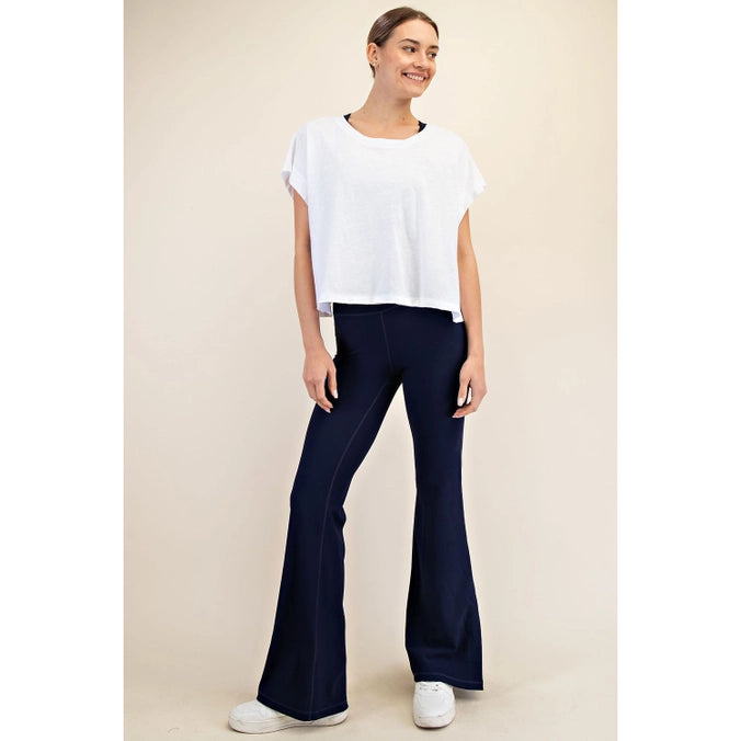 Cotton Curve Slub Open Back Top