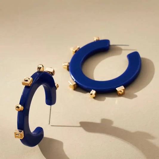 Solid Jewel Hoop - Navy