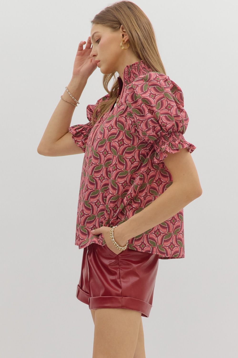 Abstract Whim Smocked Top
