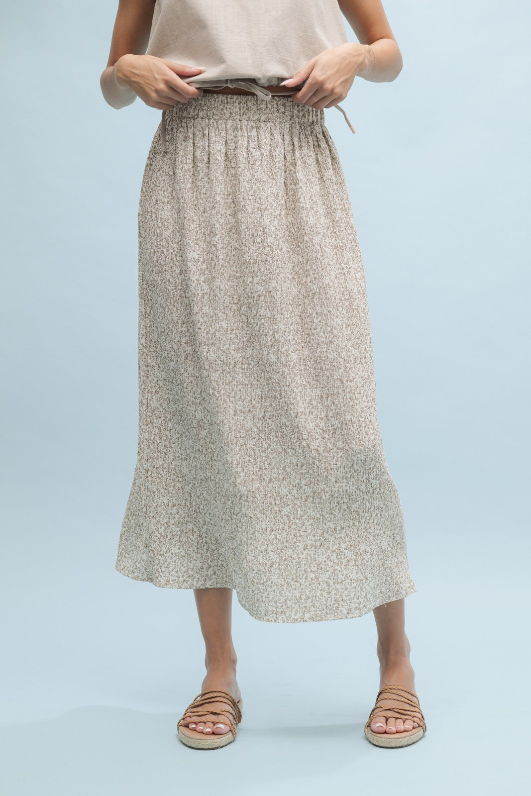 Winter Bloom Floral Crinkled Skirt