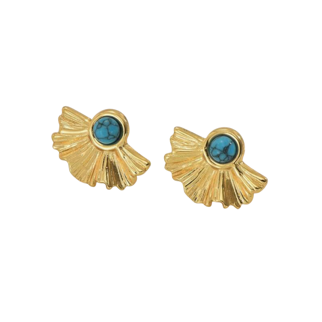 Kenzie Turquoise Gold Studs