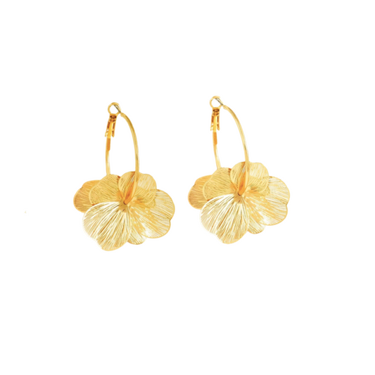 Misty Petal Hoop Earrings