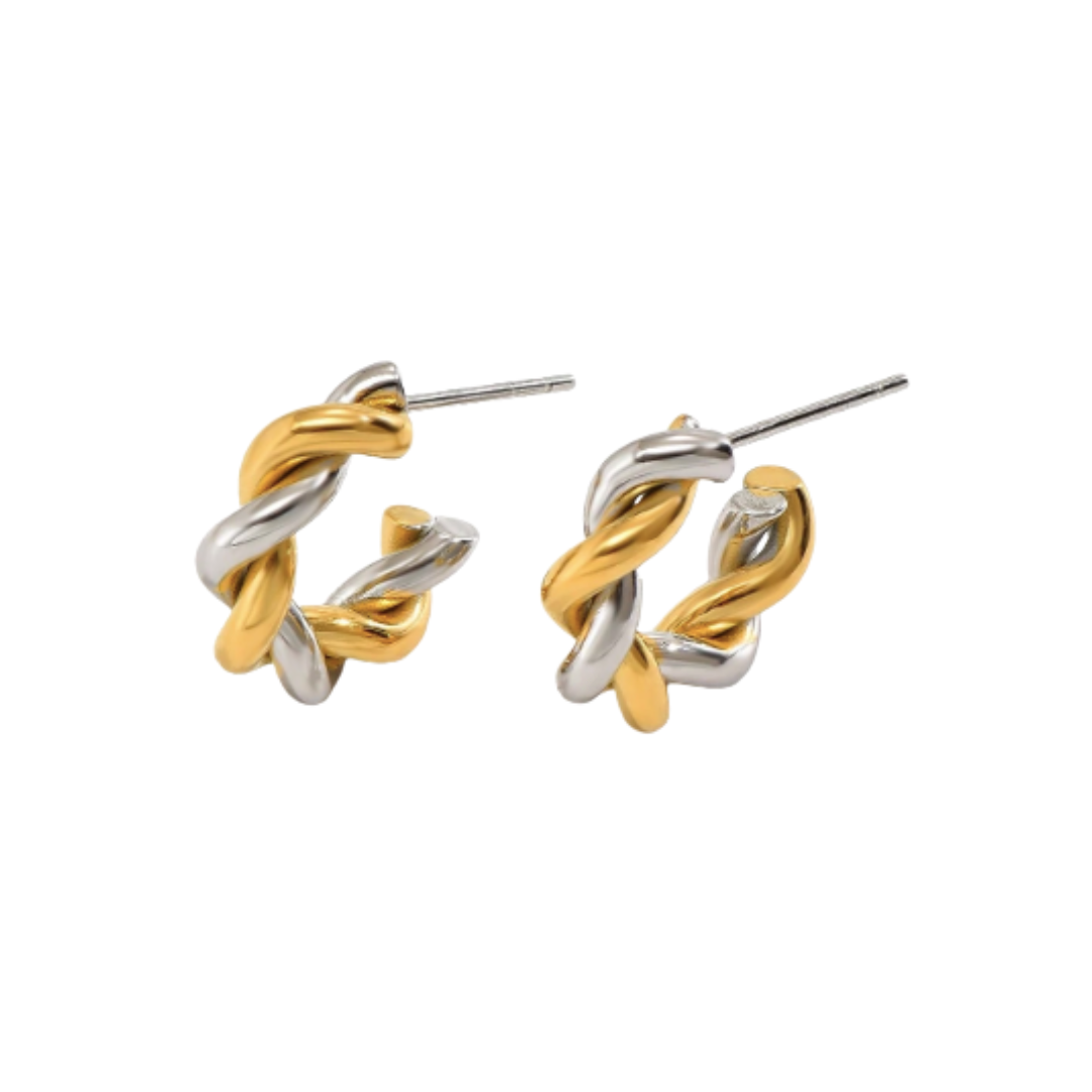 Perri Two-Tone Twisted Hoops