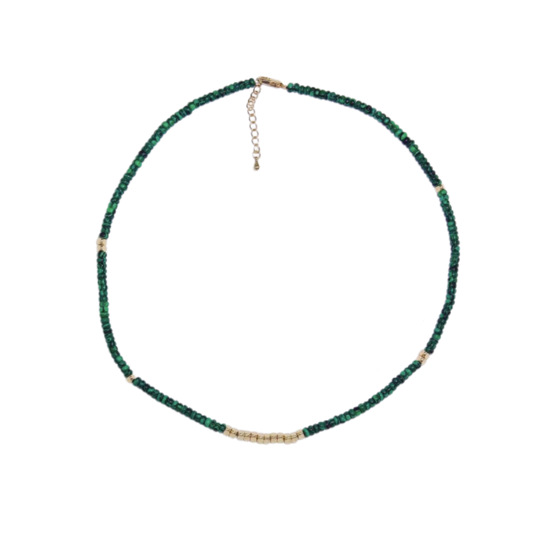 Jasmine Malachite Beaded Necklace