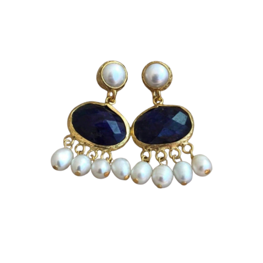 Josephine Sapphire Pearl Earrings