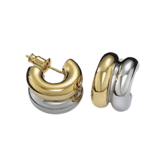 Izzy Two Tone Small Hoops