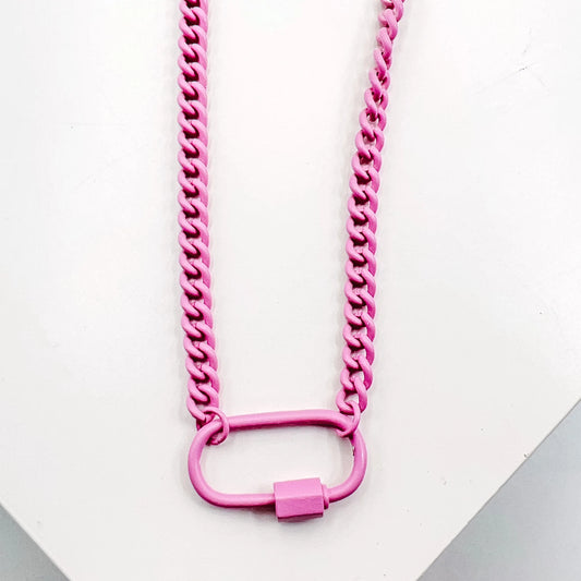 Light Pink Enamel Clip Necklace